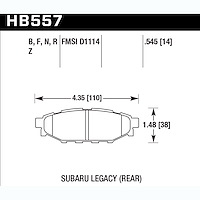 Disc Brake Pad Performance Ceramic w/0.545 Thickness