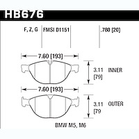 Disc Brake Pad Performance Ceramic w/0.780 Thickness