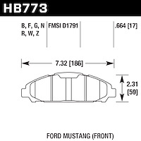 PC Front Brake Pads for 2015-2017 Ford Mustang