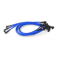 SPW300-CH-435-4 Super Mag Fiberglass-Oversleeved Spark Plug Wire Set for Small Block Chevy, Around Front [Blue]