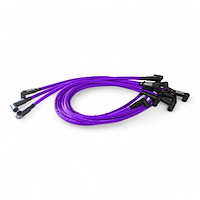 SPW300-CH-435-6 Super Mag Fiberglass-Oversleeved Spark Plug Wire Set for Small Block Chevy, Around Front [Purple]