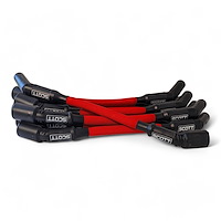 SPW300-PS-LS-T-2 Super Mag Fiberglass-Oversleeved Spark Plug Wire Set for GM LS Truck [Red]