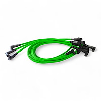 SPW-CH-402-8 High-Performance Silicone-Sleeved Spark Plug Wire Set for Small Block Chevy, Over Valve Cover [Fluorescent Green]