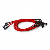 SPW-CH-407-2 High-Performance Silicone-Sleeved Spark Plug Wire Set for Small Block Chevy, Under Header [Red]