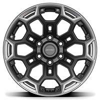 9511458 DF03 Wheel 6x5.5 18x9 ET -12 [Satin Black w/ Dark Satin Charcoal Trim]