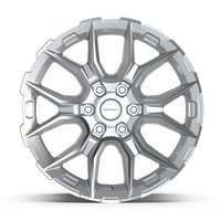DF18A Wheel [Size: 20"x9"] for 1999-2025 Chevy Silverado 1500, GMC Sierra 1500 & Yukon, 6 x 5.50", Gloss Silver Machined Finish