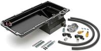 LS Swap Oil Pan/Filter Combo Kit for Chevelle, GM F-Body, GM X-Body [Single Filter, Vertical Port, Black Pan]