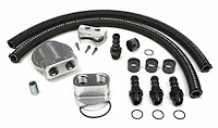 BILLET SINGLE OIL FILTER RELOCATION KIT-FORD / MOPAR