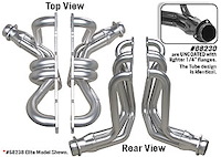 Standard Duty Uncoated Full Length Headers for 1958-64 Passenger Car 283-400
