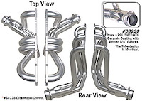 Standard Duty HTC Coated Full-Length Headers 1958-64 Chevy Passenger Car 283-400
