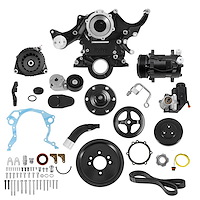 20-370BK Mid-Mount Complete Accessory System for Small Block Ford [Black Finish]