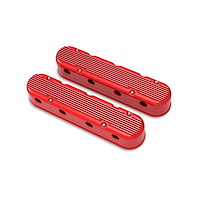 2-Piece Finned Valve Cover - Gen III/IV LS - Gloss Red Machined
