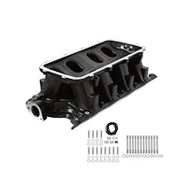 300-243BK Black 351W Ford Hi-Ram Carbureted Manifold Base