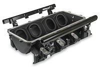 300-670BK Lo-Ram Intake Manifold Base and Single Injector Fuel Rail Kit GM LS3/L92 - Black Powder-Coated Finish