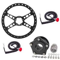 13460 13 in. Lightweight Drag Steering Wheel Kit for 3/4 in. Race Shaft [4 Spoke]