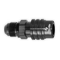 Socket -4 AN Push Lock Hose End- Valved Buna Seals Black