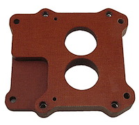 Phenolic Carburetor Adapter Holley 500CFM 2-Barrel over rear bores on a Q-jet 4-barrel Intake Manifold