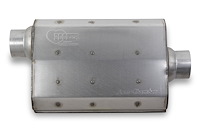 21501 Aero Chamber Muffler, Single 2 1/4 in. Offset Inlet, Single 2 1/4 in. Center Outlet