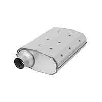21502 Aero Chamber Muffler, Single 2 1/2 in. Offset Inlet, Single 2 1/2 in. Center Outlet