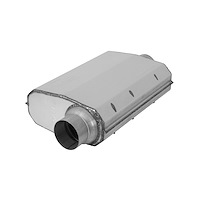 21505 Aero Chamber Muffler, Single 3 in. Offset Inlet, Single 3 in. Center Outlet