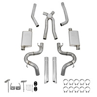 70501364-R Blackheart LS Engine Swap Header-Back Exhaust System with Mufflers for 1978-1988 GM Small Block