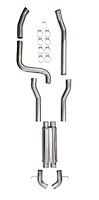 BlackHeart LS Swap Cat-Back Exhaust System for 1994-2004 GM S-10 and Sonoma [Dual 3 in., Turndowns]