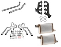 8506-3HKR Blackheart GM LS Swap Cast Iron Exhaust Manifold Kit for 1964-1972 Buick, Chevy, Oldsmobile, Pontiac [Black Ceramic]