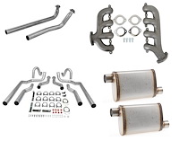 8506HKR Blackheart GM LS Swap Cast Iron Exhaust Manifold Kit for 1964-1972 Buick, Chevy, Oldsmobile, Pontiac [Natural Cast]
