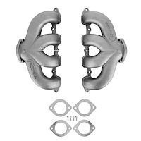 Blackheart BHS5188 Center-Dump Cast-Iron Exhaust Manifolds for GM Gen V LT Engines [Natural]