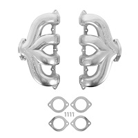 Blackheart BHS5189 Center-Dump Cast-Iron Exhaust Manifolds for GM Gen V LT Engines [Silver Ceramic]