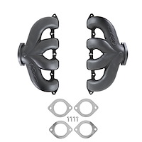 Blackheart BHS5190 Center-Dump Cast-Iron Exhaust Manifolds for GM Gen V LT Engines [Black Ceramic]