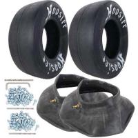 10.50" Tread Width Drag Slick and Tube Kit 28 x 10.50-15 Drag Slicks