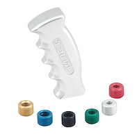 Universal Pistol Grip Shift Handle for SAE and Metric Shift Sticks [Clear Anodized Billet Aluminum]