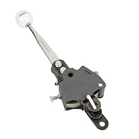 Street Super Shifter 4-Speed Shifter for GM Muncie/T-10 and Ford Toploader Transmissions [Natural Aluminum Stick, White Knob]