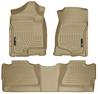 98203 WeatherBeater Front & 2nd Row Floor Liners for 2007-2014 Chevrolet and GMC Models [Tan]