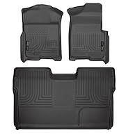 98331 WeatherBeater Front & 2nd Row Floor Liners for 2009-2014 Ford F-150 [Black]