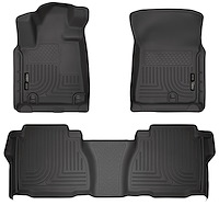98581 WeatherBeater Front & 2nd Row Floor Liners for 2007-2011 Toyota Tundra and 2007-2011 Toyota Tundra CrewMax [Black]