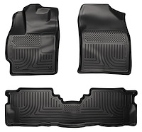 98911 WeatherBeater Front & 2nd Row Floor Liners for 2012-2017 Toyota Prius V [Black]