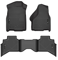 99011 WeatherBeater Front & 2nd Row Floor Liners for 2009-2024 Dodge and Ram Models [Black]