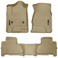 99213 WeatherBeater Front & 2nd Row Floor Liners for 2015-2020 Chevrolet Suburban and 2015-2020 GMC Yukon [Tan]