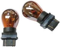Incandescent 3157 Waffle Mount Bulbs Chrome/Amber