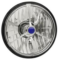 5-3/4" Round Conversion Headlight Diamond Cut with Tri-Bar and Blue Dot includes H4 bulb