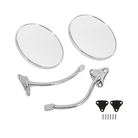 COMS2SM Complete Mirror Set-Chrome/Stainless-Round/Smooth 1955-1959 Chevy/GMC Truck, Pair
