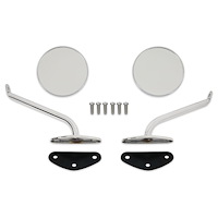 COMS4SM Complete Mirror Set, Stainless, Round/Smooth, Pair, 1967-1969 Chevy/GMC C/K Series Truck, Blazer & Suburban