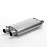 4 1/16 x 10 1/2 Oval 18 shell 24 overall dual inlet both 2 1/4 dual outlet both 2 1/4 high frequency