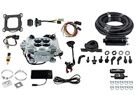 31001 Go EFI 4 600 HP Bright Aluminum EFI System with Inline Fuel Delivery Master Kit