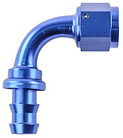 AN 90-Degree Push-Loc Hose End [-8 AN Female Swivel to Push-Loc Hose, Blue]
