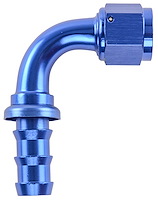 AN 90-Degree Push-Loc Hose End [-10 AN Female Swivel to Push-Loc Hose, Blue]