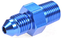 AN to NPT Straight Adapter Fitting [-3 AN Male to 1/8 in. NPT Male, Blue]
