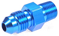 AN to NPT Straight Adapter Fitting [-4 AN Male to 1/8 in. NPT Male, Blue]
